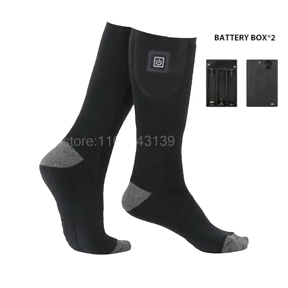 Rechargeable Heated Socks with Battery Box – Thermal Anti-Cold Winter Socks for Men & Women, Outdoor Camping, Ski & Sports Comfort Socks