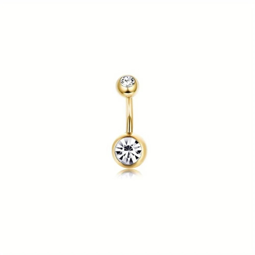 Drperfect 14G Belly Button Ring - Surgical Steel Short Navel Piercing Jewelry Pack for Women