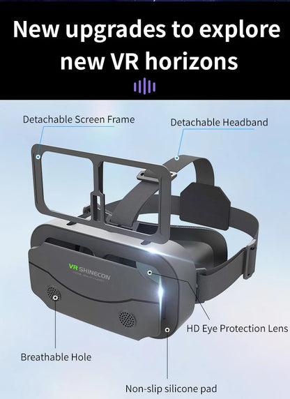 Shinecon 3D VR Headset – Virtual Reality Glasses with Helmet Lenses for Smartphones