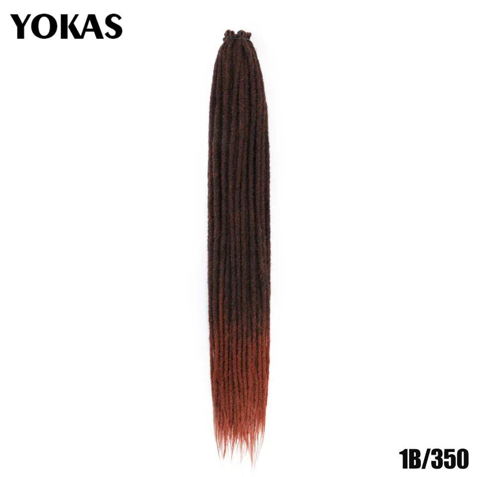 YOKAS Handmade Dreadlock Extensions - Synthetic Crochet Braided Hair 24 36 Inch Long Faux Locs for Women