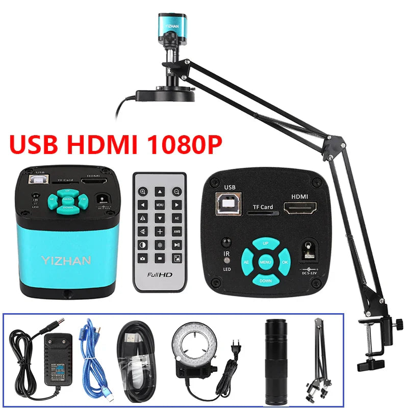 1080P 4K Digital Microscope – Full HD Industrial C-Mount Camera for PCB Welding & Mobile Phone Repair