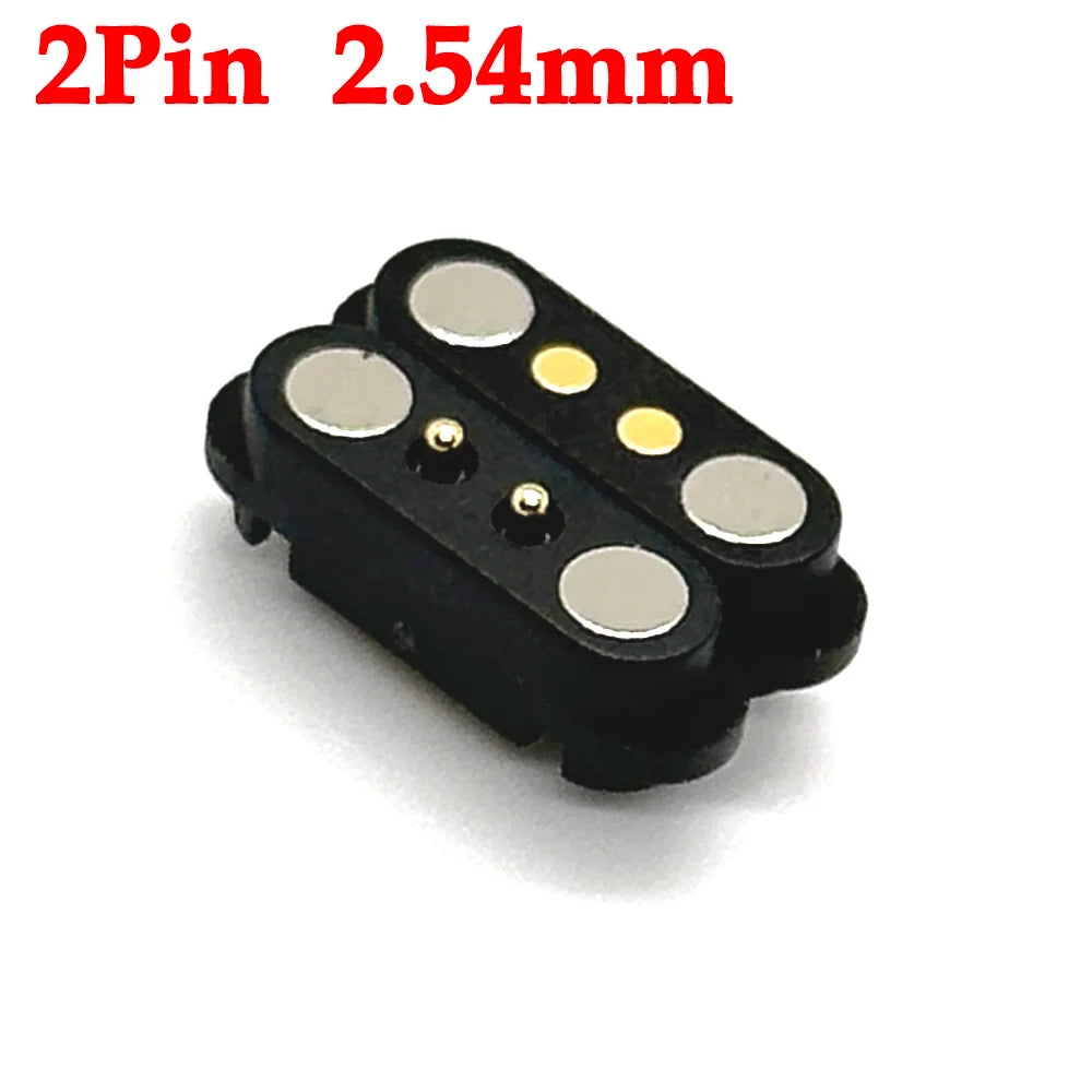 2A DC Magnetic Pogo Pin Connector - 2-5 Pin Spring Loaded Male Female Power Socket with 2.5/2.8mm Pitch