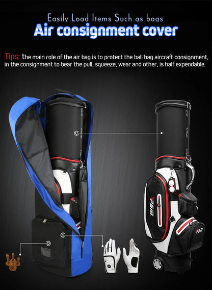 PGM Golf Aviation Bag HKB002 – Foldable Large Capacity Travel Bag with Silent Wheels for Airplane Consignment