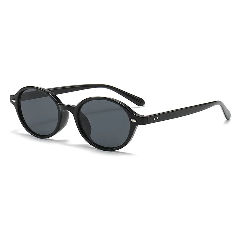 Retro Small Oval Sunglasses for Women & Men – Rivet Detail Luxury UV400 Fashion Eyewear Brand Oculus Gafas