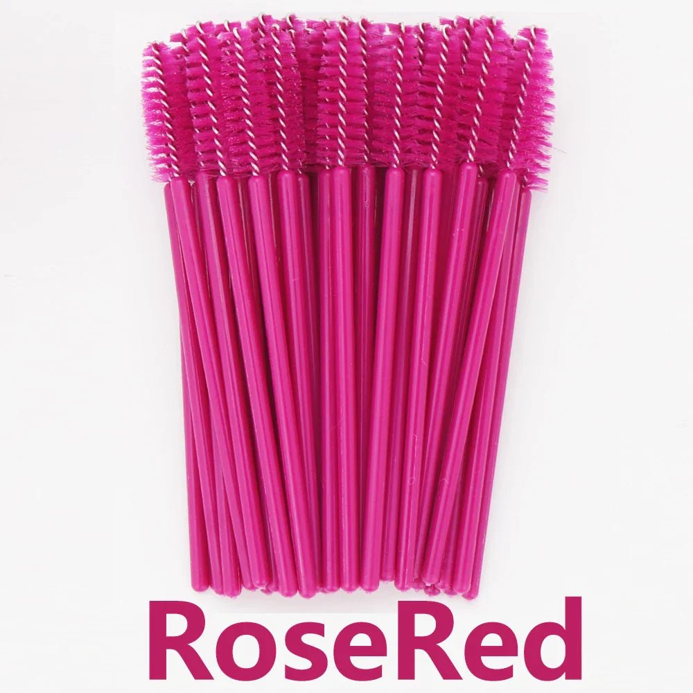 ANNAFRIS 50pcs Disposable Eyelash & Eyebrow Brushes — Soft Crystal Lash Extension Mascara Wands Makeup Tools