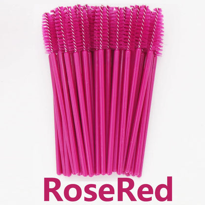 ANNAFRIS 50pcs Disposable Eyelash & Eyebrow Brushes — Soft Crystal Lash Extension Mascara Wands Makeup Tools