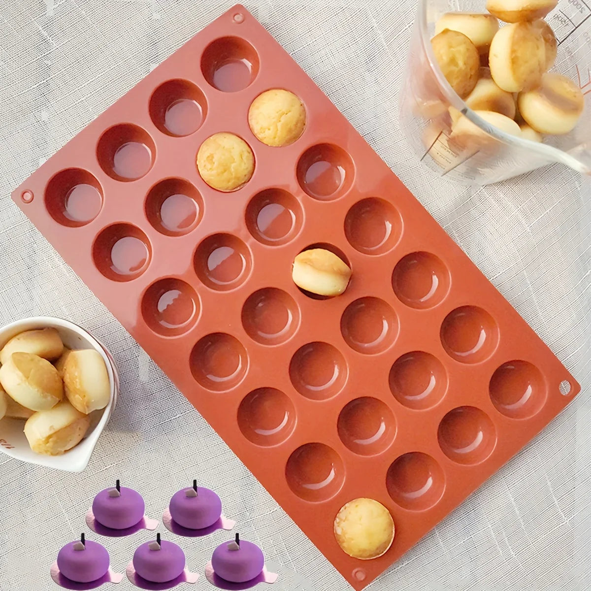 3D Ball Half-Sphere Silicone Mold — DIY Baking Tool for Pudding, Mousse, Chocolate, and Cake, Kitchen Accessories