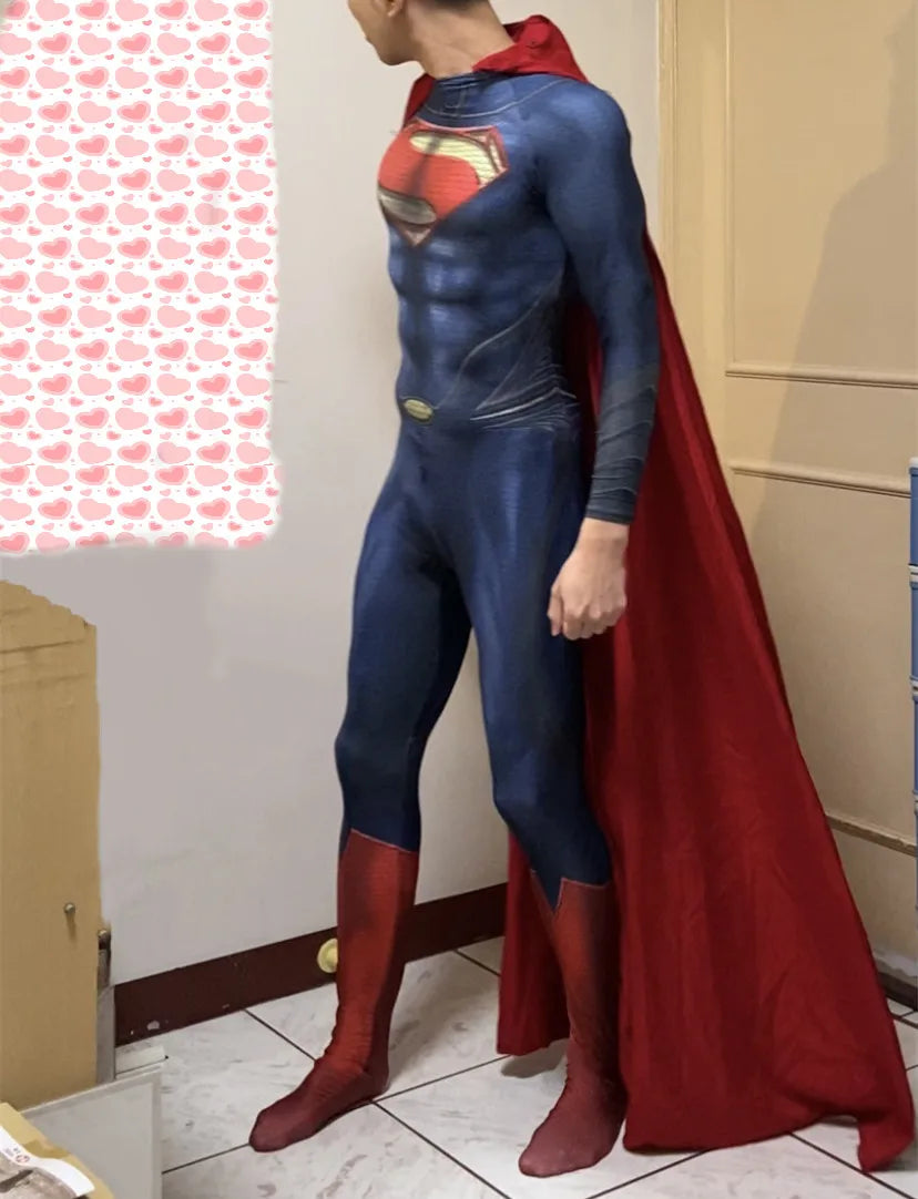 Adults Man of Steel Cosplay Costume – Superhero Zentai Bodysuit Jumpsuit for Halloween & Parties