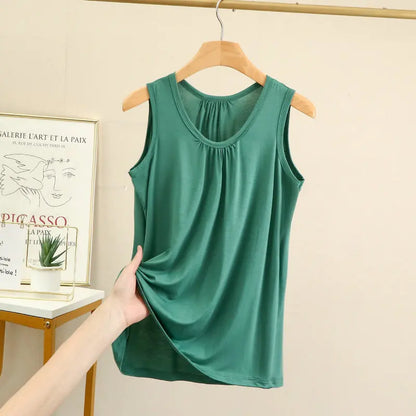 Women’s Plus Size Modal Tank Top - Loose Fold Sleeveless Summer Vest Shirt XL-6XL Casual Homewear