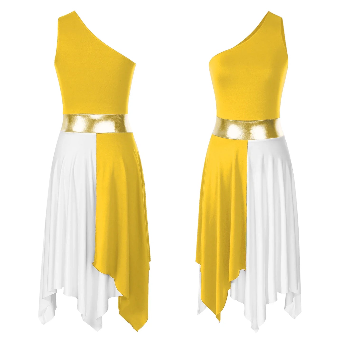 Women’s Liturgical Praise Dance Dress - Irregular Hem Modern Ballet Costume for Choir & Worship Performances