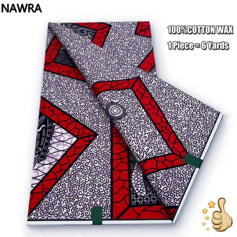2026 African Real Wax Print Fabric - 100% Cotton Nigerian Ghana Style Pagne for Women