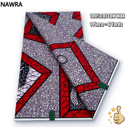 2026 African Real Wax Print Fabric - 100% Cotton Nigerian Ghana Style Pagne for Women