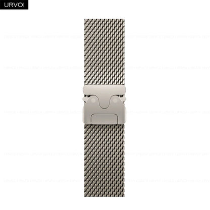 URVOI Stainless Steel Mesh Band for Apple Watch Ultra 2/1, Series 10/9 – 316L Secure Parachute Buckle, 46/49mm