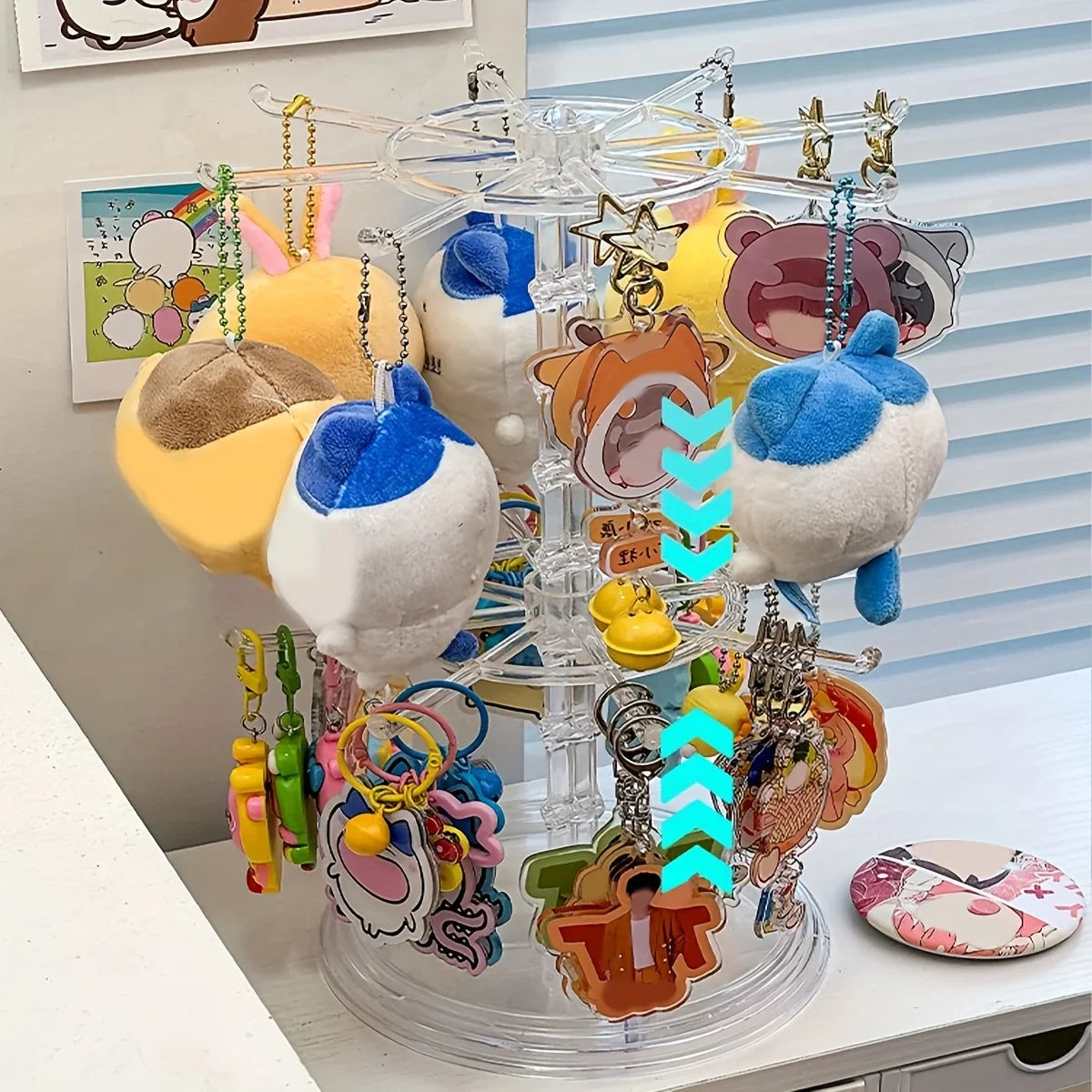 Multifunctional Double-Layer Jewelry Stand - Rotatable Adjustable Detachable Display Rack