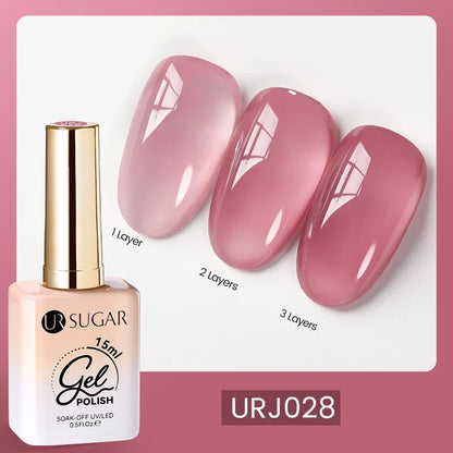 UR SUGAR Champagne Gold Silver Reflective Glitter Gel Nail Polish 15ml - Semi-Permanent Soak Off UV Manicure Art Varnish