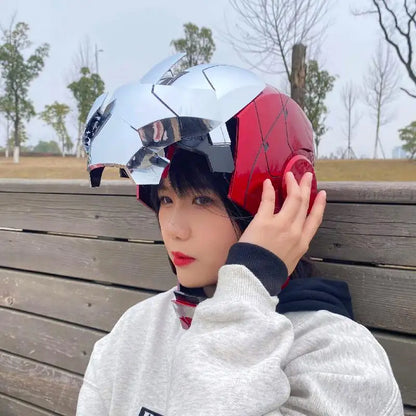 Iron Man Helmet 1:1 Mk5 Mk50 - Electric Open/Close, English Voice, Remote Control Cosplay Toy, Avengers War Machine, Ideal Christmas Gift