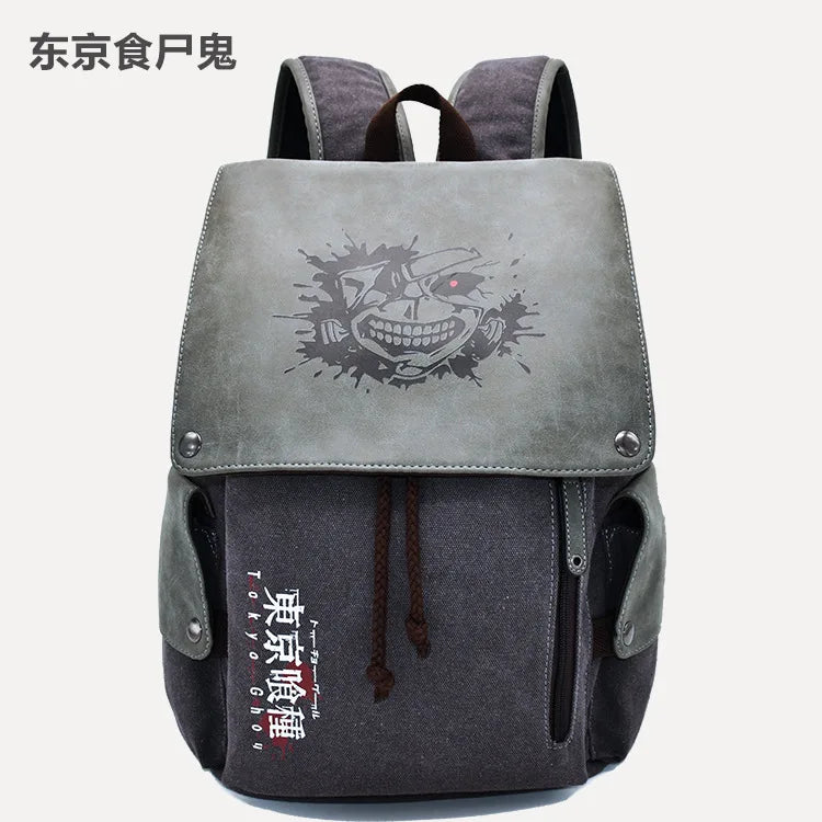 One Piece Anime Backpack – Kawaii Boys Canvas School Bag with Drawstring, Large Capacity Student Gift