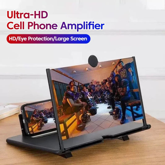 12/10-Inch Mobile Phone Screen Amplifier - HD Video Magnifier with Portable Stand Holder