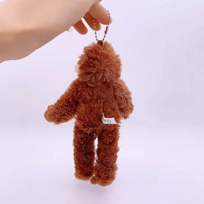 Cute Monkey Plush Pendant Keychain – Soft Stuffed Hanging Doll Backpack & Bag Accessory 🐵✨