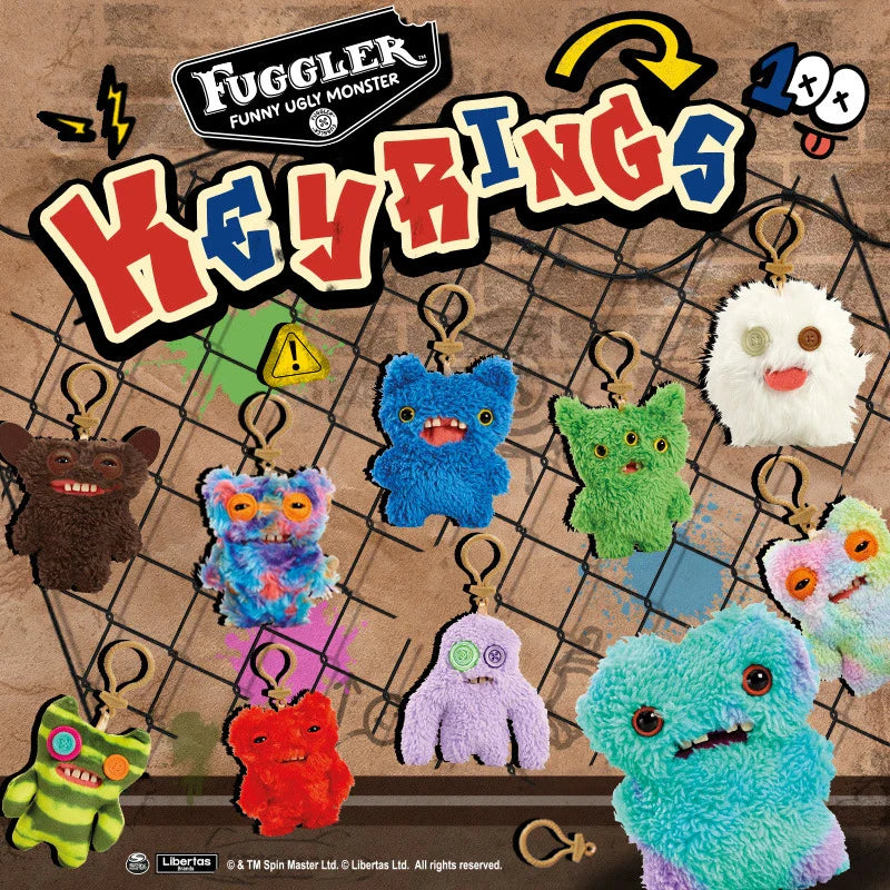 12cm Fuggler Ugly Monster Plush Keychain – Funny Kawaii Rabbit Stuffed Doll Pendant Gift for Kids