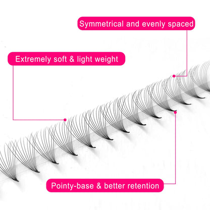 CoMango 600Fans Premade Volume Eyelashes – C/D Curl 8-15mm Loose Fan Extensions, Cat Eye Mega Russian Soft Lashes
