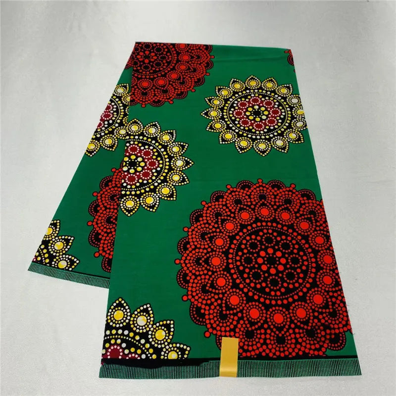 6 Yards African Real Wax Ankara Fabric - 100% Cotton Party Dress Print