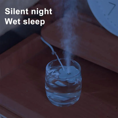 Portable Petal-Shaped Air Humidifier – Mini Ultrasonic, DC 5V 1A, Aromatherapy Diffuser for Home & Bedroom