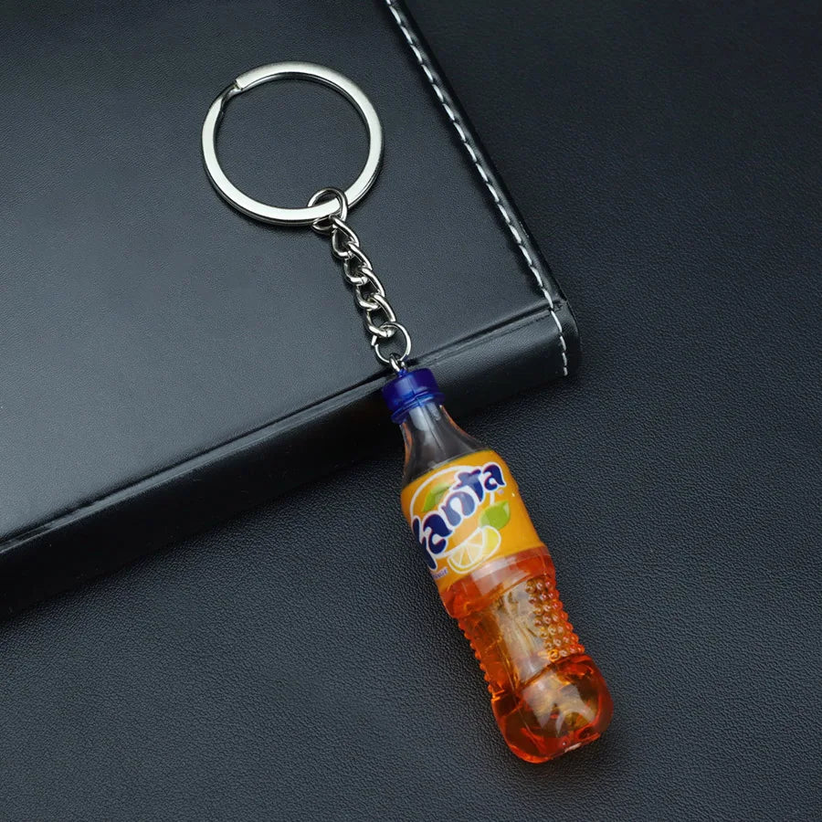 Mini Beverage Bottle Keychain - Creative Unisex Bag Charm, Apparel Accessory & Party Gift