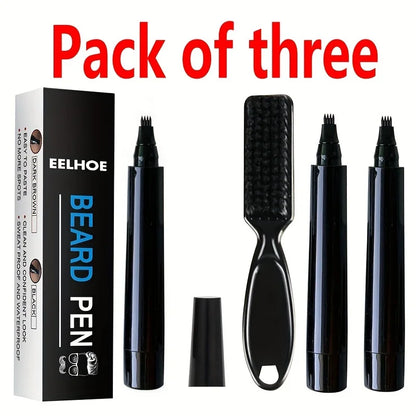 Beard Filling Pen Kit - Waterproof Beard Enhancer Pencil with Shaping Brush