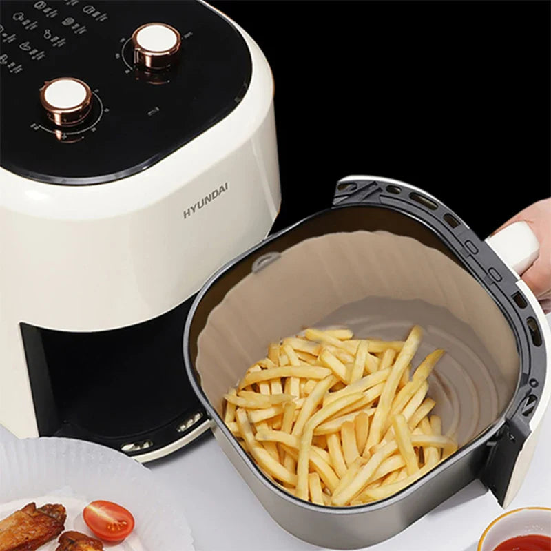 Reusable Air Fryer Silicone Pot & Baking Tray – 1/2/3PCS Basket for Pizza, Fried Chicken, Grill & Kitchen Use