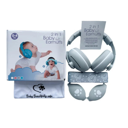2-in-1 Baby Noise-Reduction Earmuffs – Adjustable Kids Ear Protection Headset for Sleep, Travel & Airplane Anti-Noise Comfort