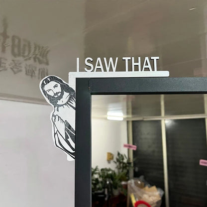 Creative Jesus Door Hanger: Funny Home Decor Sign - 'Jesus I Saw That' Over-the-Door Wooden Sign