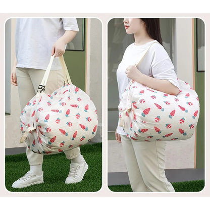 Foldable Shopping Bag - Waterproof Portable Reusable Grocery & Travel Tote Bag