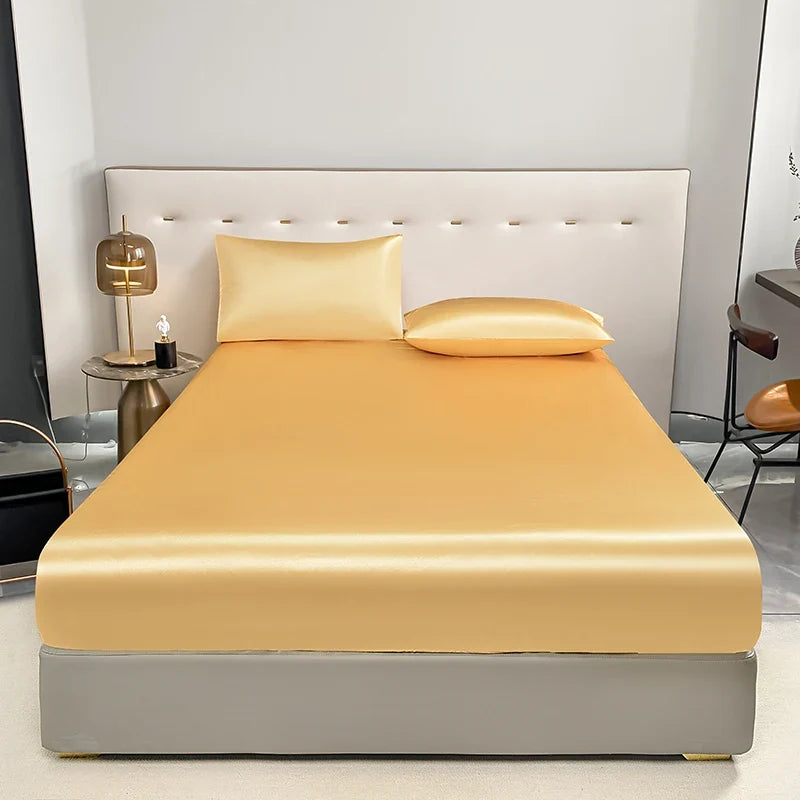 Waterproof Fitted Mattress Sheet - Anti-Slip Elastic Band Bed Cover with Adjustable Fit