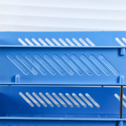 4-Tier File Tray Organizer - Detachable Multi-Layer Document Rack with Hollow Compartments