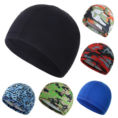 Summer UV Protection Ice Silk Skull Cap - Quick Dry Helmet Liner Hat for Men & Women, Cycling Running Workout Stretch Beanie