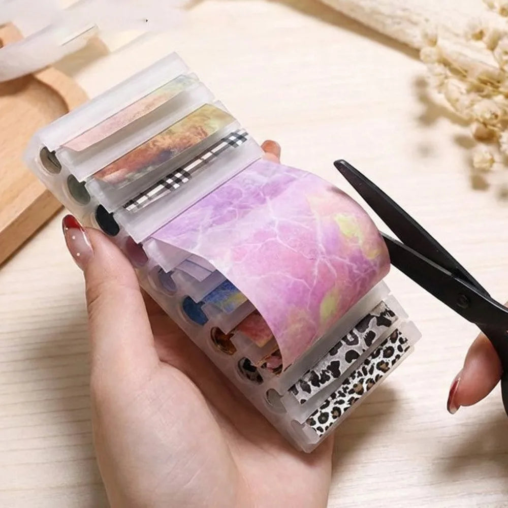 10 Slot Nail Transfer Foil Holder - 3D Printed Portable Organizer Box for Nail Art Sticker Storage & Display