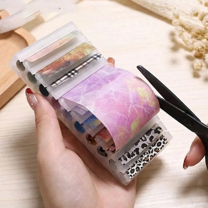 10 Slot Nail Transfer Foil Holder - 3D Printed Portable Organizer Box for Nail Art Sticker Storage & Display