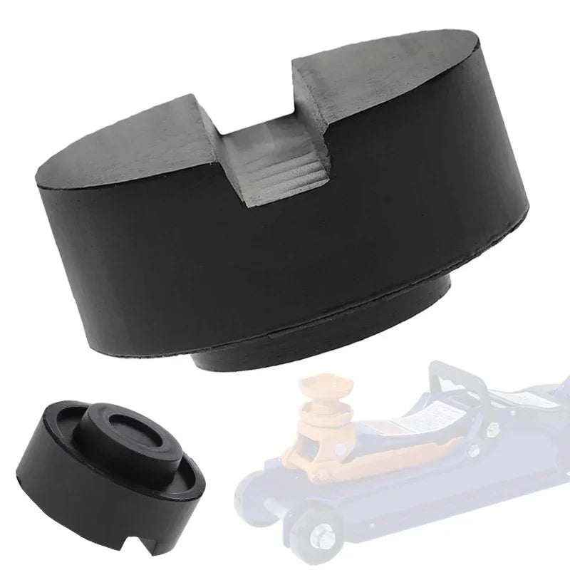 Car Lift Jack Stand Rubber Pads – Black Rubber Slotted Floor Jack Pad, Frame Rail Adapter, Universal Fit