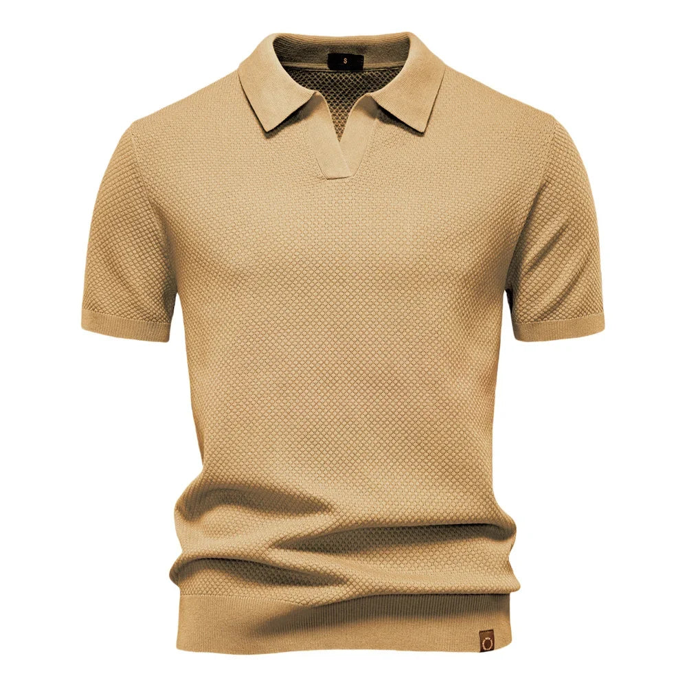 Men's Premium Golf Polo Shirt - 2025 Summer Solid Color Breathable Casual Collared Polo