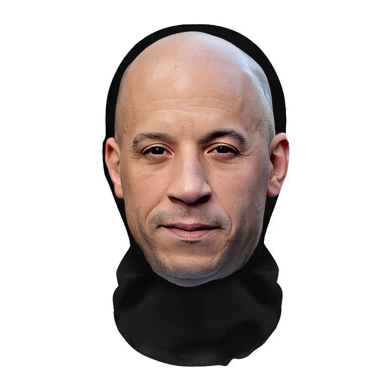 3D Realistic Face Mask - Celebrity Style Full Face Stretch Mesh Cosplay Balaclava for Role Play, Hip Hop & Costume Events