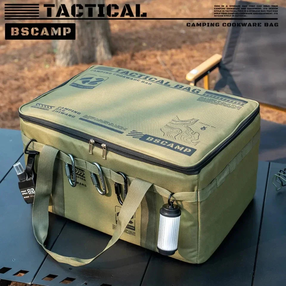 30-42L Waterproof Tactical Camping Storage Bag – Insulated Folding Organizer for Outdoor Gear, Picnic, and Field Equipment