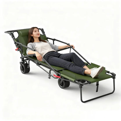 Foldable Outdoor Camping Trolley - Portable Beach Cart Push Chair & Utility Trailer for Outdoor Activities