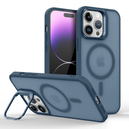 Magnetic Metal Lens Stand for iPhone 11–17 – MagSafe Compatible Matte Wireless Charging Case Holder