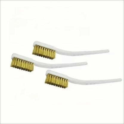 Mini Brass Wire Brush Set - Copper Plated Metal Cleaning Tool for Rust Removal Paint Stripping & Polishing