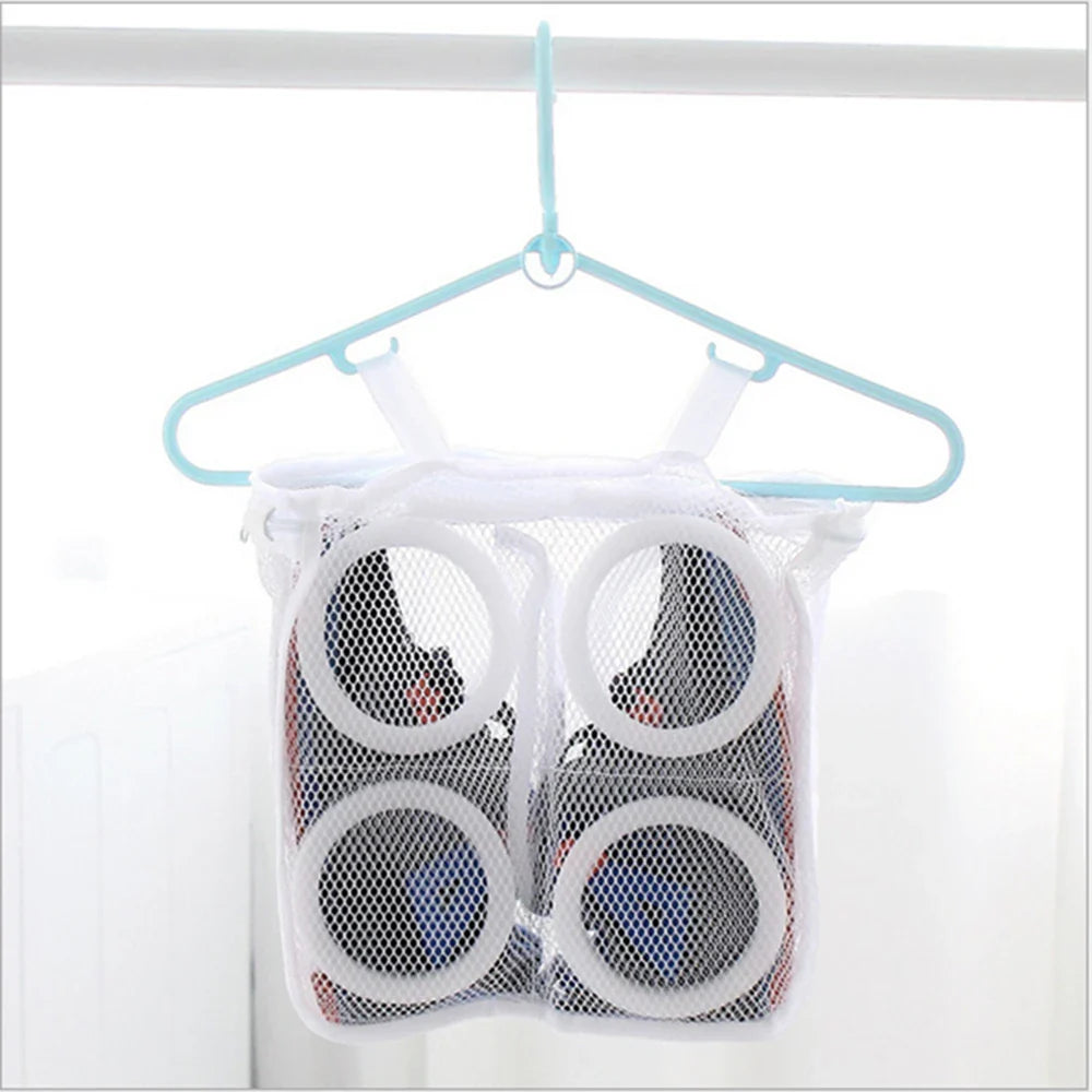 Portable Mesh Shoe Laundry Bag – Washing Machine Safe, Anti-Deformation Shoe Storage & Clothes Organizer