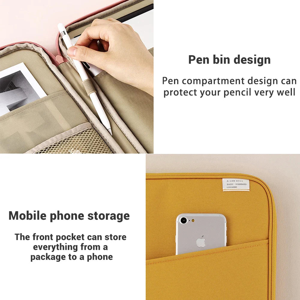 Tablet Handbag Case 9-11 inch: for iPad Air 4/5, Pro 11, Mini 5/6, XiaoMi, Samsung, Huawei, Lenovo - Shockproof Pouch Bag