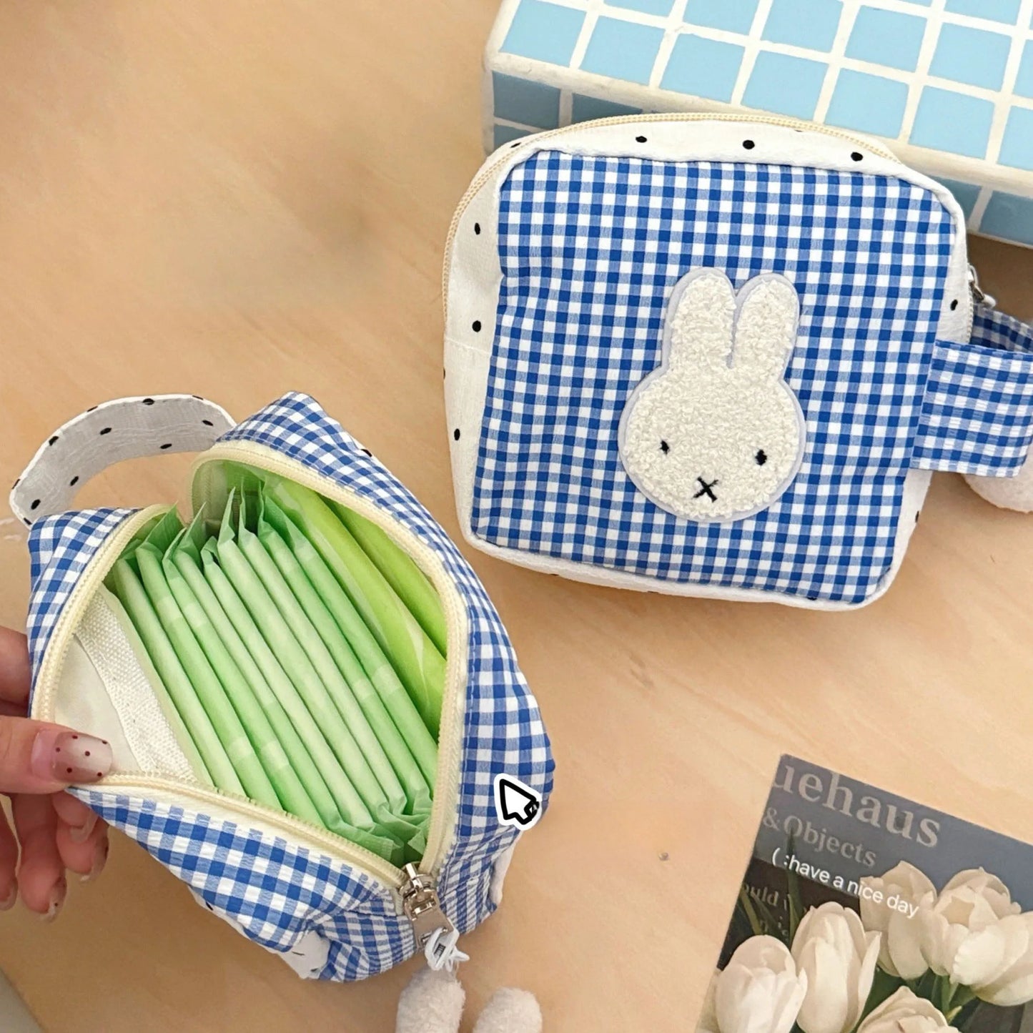 Miffy Rabbit Mini Storage Bag - Cute Portable Makeup, Menstrual & Travel Organizer