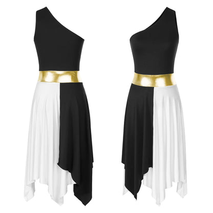 Women’s Liturgical Praise Dance Dress - Irregular Hem Modern Ballet Costume for Choir & Worship Performances