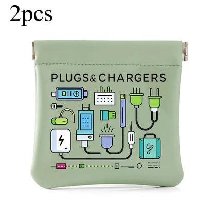Portable Cable Organizer Bag - Compact Travel Tech Pouch for Chargers, USB Cables & Earbuds